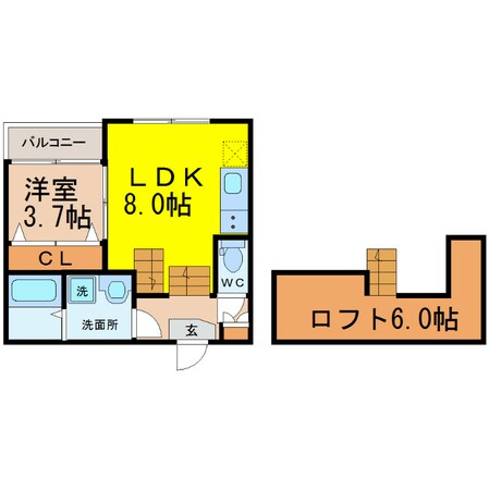 志賀本通駅 徒歩8分 1階の物件間取画像